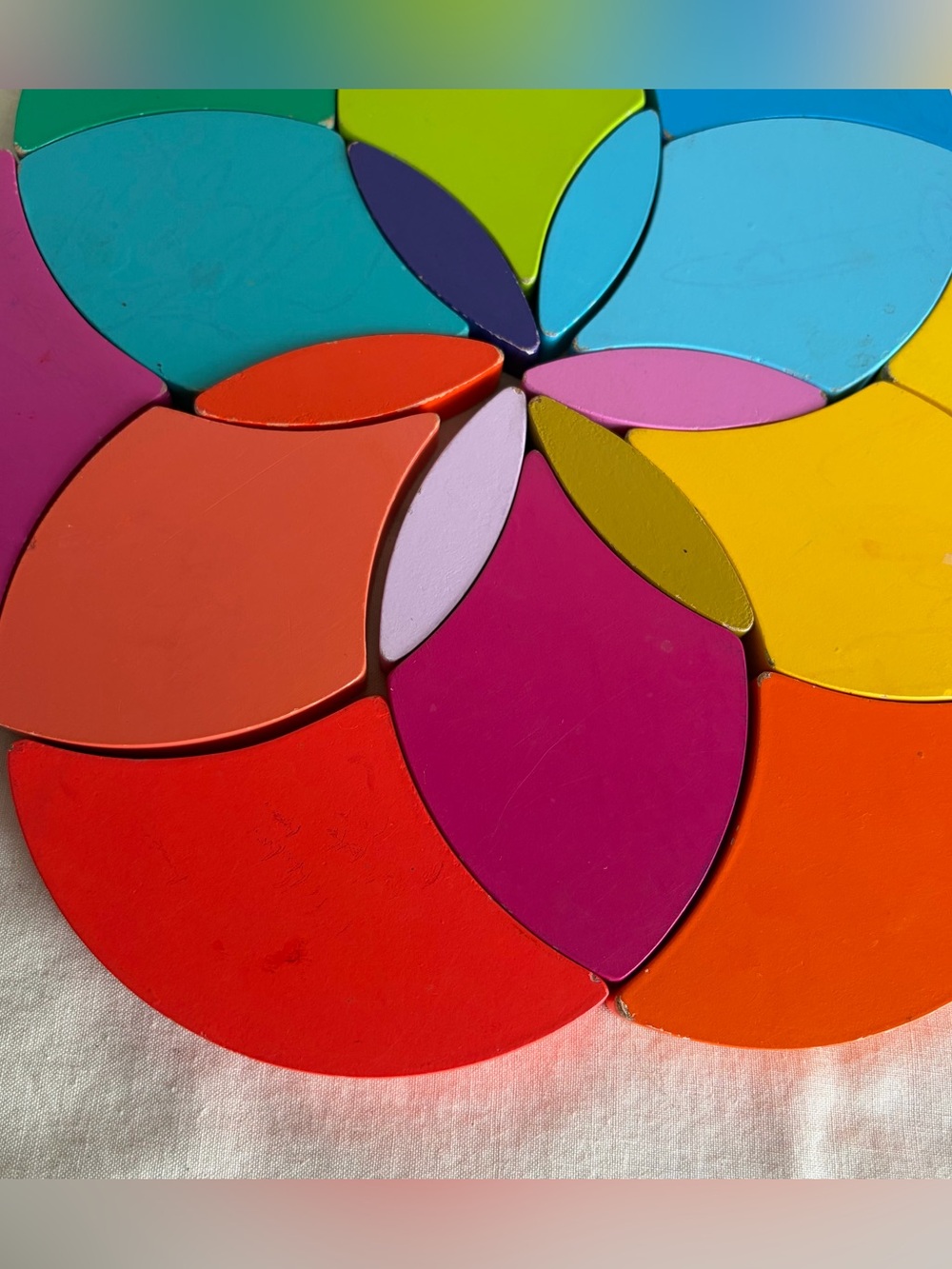 Classic Wood Brand Rainbow Color Wheel Montessori Puzzle Toy - Picture 11 of 12